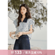 謎秀【安心品質(zhì)】波點(diǎn)襯衫女2026夏季顯瘦上衣設(shè)計(jì)感短袖條紋休閑襯衣 藍(lán)色  襯衫 M