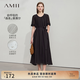 AMII女裝2026夏季新款極簡通勤長款寬松萊賽爾混紡綁帶腰帶大 黑色 L