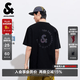 杰克·瓊斯（JACK&JONES）26年男裝短袖t恤男夏季【涼感】重磅華夫格寬松潮流鐳射反光半袖 E40黑色 常規 M 175