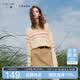 三彩2026春夏季新款條紋針織衫圓領(lǐng)長袖寬松罩衫休閑潮流女