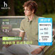 哈吉斯（HAZZYS）男裝涼感翻領t恤短袖POLO衫男ASTZE0DBX18茶綠色48