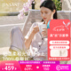 金三塔真絲睡衣女夏100%桑蠶絲外穿【清爽涼感】短袖套裝居家服七夕禮物 [主推]香妃色 短袖長(zhǎng)褲 L