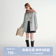 獨(dú)束大碼女裝【薄荷生巧】一手長(zhǎng)牛角扣羊毛呢大衣中長(zhǎng)款毛呢外套 霧藍(lán)色（短款） XL （尺碼：3） 適合140-165斤