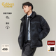 卡賓（CABBEEN）【仿洗水印花】卡賓保暖羽絨服外套男2025冬季新款立領(lǐng)加絨防寒服 煤黑色01 XL /180/52