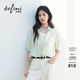 伊芙麗（eifini）秦嵐代言襯衫版型通透飄逸肌理感防曬襯衫女2025新款薄款外套 淺綠 M 110-120斤
