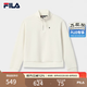 FILA 楊冪同款|斐樂官方女女裝套頭衛(wèi)衣2025冬季新休閑半拉鏈針織上衣 雪糕白-IV M 165/84A/M