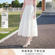 香影白色a字半身裙女2026秋季新款純棉提花鏤空刺繡法式中長裙子 白色 M 160/64A/95-110斤