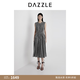 DAZZLE 地素連衣裙夏季新款黑色格子連衣裙 黑色 XS