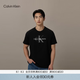 Calvin KleinJeans【純棉透氣】夏季男女情侶休閑通勤ck印花短袖針織T恤上衣 UB1-太空黑 L 尺碼偏大，建議拍小一碼