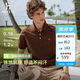 哈吉斯（HAZZYS）男裝涼感翻領t恤短袖POLO衫男ASTZE0DBX18棕色50