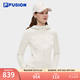 FILA FUSION斐樂潮牌針織連帽外套女2026夏新款簡(jiǎn)約顯瘦修身上衣 云白色-WT M 165/84A/M