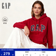 GAP男女裝春季款抓絨logo連帽衛(wèi)衣經(jīng)典寬松上衣美版674148 紅色 S 美碼 M亞洲碼175/92A