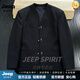 JEEP SPIRIT輕奢高端立領西裝外套男韓版潮流修身休閑夾克上衣2026秋季新款 黑色 M 衣長71