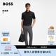 雨果博斯BOSS【禮物絲光棉】男26年夏新款商務老錢Logo短袖BOSSPolo衫 001-黑色 L