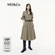 MO&Co.【C+系列】連衣裙摩安珂春秋洗水全棉工裝裙附腰帶 橄欖綠色 M /165