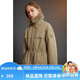 ELLE KIDS童裝 中長絎棉派克棉服女童冬季新款巴恩風毛領保暖外套