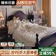 楠林印象美式復古實木床安娜床1.8m現(xiàn)代簡約主臥法式輕奢中古風雙人主臥床 實木床 1500mm*2000mm【靜音床板】