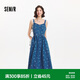 森馬連衣裙女夏甜酷風元氣滿印牛仔背帶裙109325114025