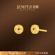 JEMPER君佩財運連連足金紅寶石耳釘百搭日常通勤高級感耳飾七夕情人節禮物 金重約1.2g