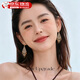 宜品達女士耳釘2026新款高級海邊度假小眾獨特耳墜民族風大圓臉適合耳環 復古虎眼石耳環【925銀針-金色】