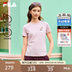FILA 斐樂(lè)官方女裝針織短袖衫2026春新款時(shí)尚休閑小貓刺繡圓領(lǐng)涼感T恤 赤粉色-PK M 165/84A/M