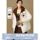 獨(dú)束大碼女裝可拆卸帽子撞色羽絨服2024新款微胖顯瘦冬季保暖外套 米白色 L (尺碼：2)