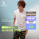 HAZZYS【液氨工藝】哈吉斯男裝 26新款夏季休閑圓領短袖T恤男 白色WT XL （180/100A 50）