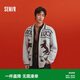 森馬（Semir）新年騏驥紅丨毛衫男26春季寬松翻領毛衣小馬字母提花情侶紅色外套