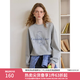 范思藍恩灰色無帽圓領衛衣女春裝2025新款韓系慵懶風寬松上衣1112 灰色 M