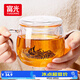 富光花茶杯 男女士茶水分離杯子 雙層辦公泡茶玻璃杯帶把高硼硅水杯