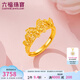 六福珠寶足金鏤空蝴蝶時尚花絲黃金戒指活口戒 計價 G38TBGR0002 3.05克(含工費418元)