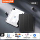 酷盟ipad air7保護(hù)套ipad11保護(hù)殼pro2025款mini7/air6平板保護(hù)套11/13英寸橫豎支撐透明亞克力防彎摔 黑色撞色【配鋼化膜】自帶筆槽丨輕薄超透丨抗彎防摔 iPad air7