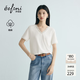 伊芙麗（eifini）伊芙麗亞麻萊賽爾蕾絲拼接V領精致設計感T恤短袖上衣女2026夏季新 本白色 M 105-115斤