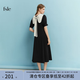 范思藍(lán)恩范思藍(lán)恩22FS2759法式連衣裙女夏季溫柔風(fēng)甜美氣質(zhì)顯瘦長裙小黑裙 黑色 L