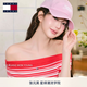 TOMMY JEANS【張元英同款】26春夏新款女條紋一字肩性感辣妹修身針織衫 粉白條紋XK3 XS