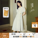 Teenie Weenie【趙露思同款】小熊連衣裙女夏季法式泡泡袖氣質短袖裙子 象牙白 M