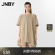 JNBY/江南布衣春夏連衣裙短袖圓領(lǐng)A型休閑泡泡裙5P4G11970 269/綠卡其 S