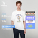 HAZZYS【涼感】哈吉斯男裝 26新款夏季印花上衣圓領短袖T恤男 白色WT XL （180/100A 50）
