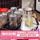 格娜斯中式復古玻璃杯水具套裝家用客廳待客耐高溫茶杯家庭喝水杯子杯具