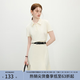 范思藍恩肌理感簡約修身短款polo領T恤女2025夏新款短袖2118 淡黃色 M