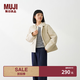 MUJI女式 木棉混 棉服夾克 女款外套女裝上衣 外衣 BD12GA6S 象牙色 M (160/84A)
