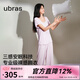 ubras七夕情人節禮物26新款呼呼碎花短袖短褲睡衣女士睡衣套裝居家服 短袖長褲-紫底薰衣草 L