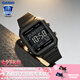 卡西歐（CASIO） 男表女表卡西歐手表男女情侶表學生時尚運動表太陽能雙顯電子表 W-221H-1BVPF深空純黑（反顯