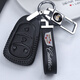適用于凱迪拉克ct6鑰匙套xt4包XTS srx atsl xt6 CT4 ct5車(chē)xt5鑰匙包扣 4鍵黑色真皮包+真皮車(chē)標繩+車(chē)標扣