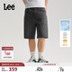Lee26夏季新品經(jīng)典五袋款設(shè)計輕薄寬松直筒牛仔短褲男 黑灰色 33
