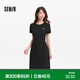 森馬（Semir）連衣裙女夏季扭結開叉正肩T恤裙小心機不規則中長裙101325114009