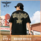 BOY LONDON【朋克鎏金】夏男女同款高街潮牌針織短袖T恤N01911 黑色N01969 L