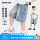 左西男童牛仔短褲夏季2026新款兒童復古五分褲夏裝中褲潮 牛仔色 150
