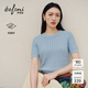 伊芙麗（eifini）秦嵐代言伊芙麗和紙紗圓領(lǐng)寬松絞花針織套頭針織衫女2026夏季新款 藍(lán)色 S 90-115斤