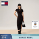 TOMMY JEANS【性感辣妹】春夏女緊身包臀針織長(zhǎng)裙/度假風(fēng)螺紋吊帶連衣裙 【緊身短袖】黑色BDS S